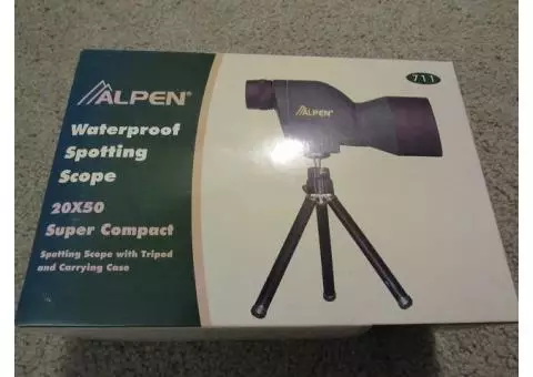 Alpen Optics 20x50 Waterproof Model 711 Mini Spotting Scope